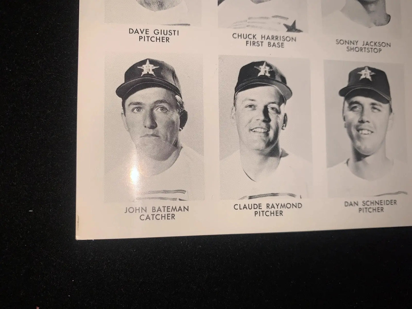 Vintage baseball card collage featuring Houston Astros and Joe Morgan trading cards