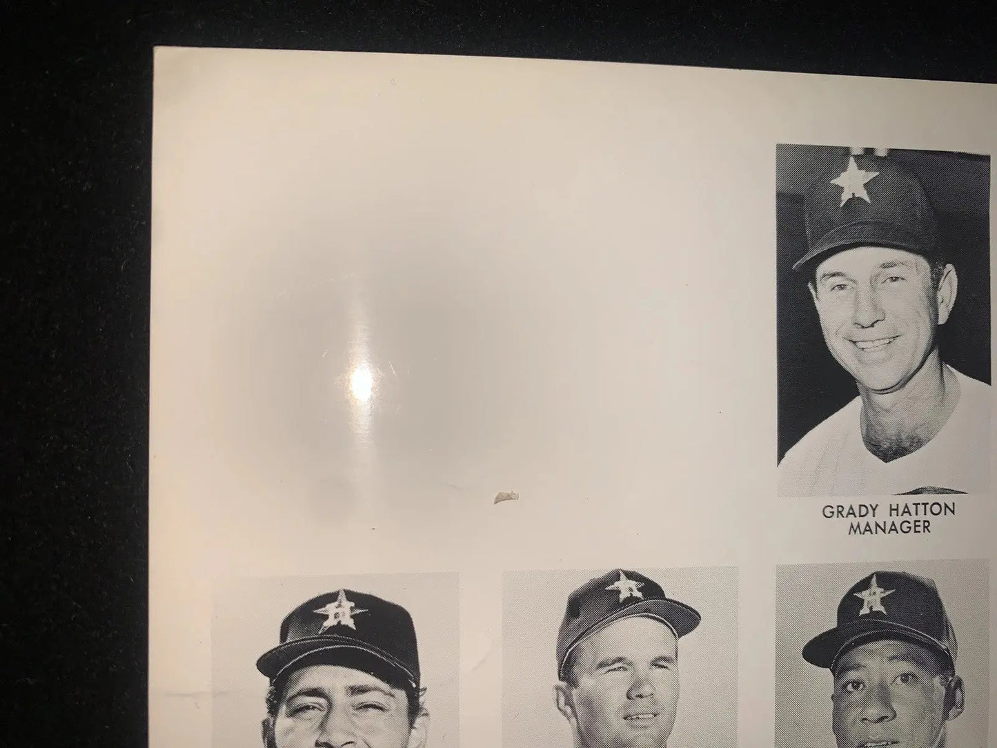 Black and white photo of the 1967 Houston Astros featuring Joe Morgan, team issued