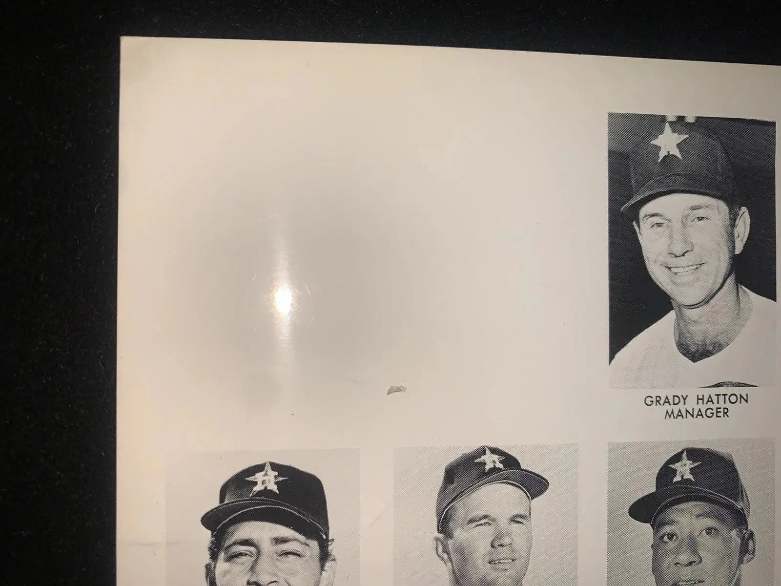 Black and white photo of the 1967 Houston Astros featuring Joe Morgan, team issued