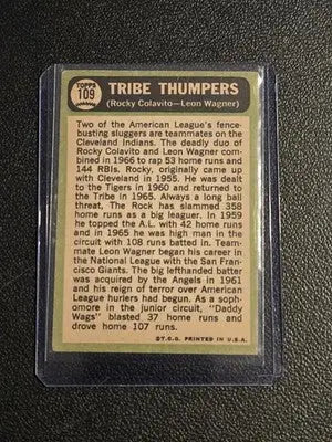 1967 O-Pee-Chee #109 Tribe Thumpers (Rocky Colavito / Leon Wagner) - Baseball Card Single