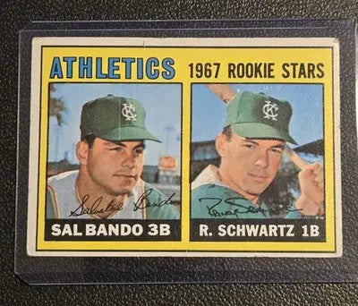 1967 O-Pee-Chee #33 Athletics 1967 Rookie Stars (Sal Bando / Randy Schwartz) - Baseball Card Single