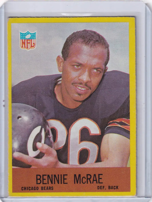 1967 Philadelphia Football Bennie McRae Chicago Bears collectible football card