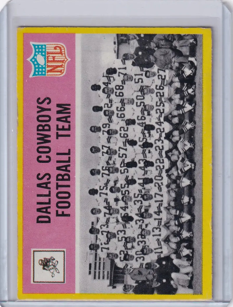Vintage Dallas Cowboys football card from 1967 Philadelphia Football collection