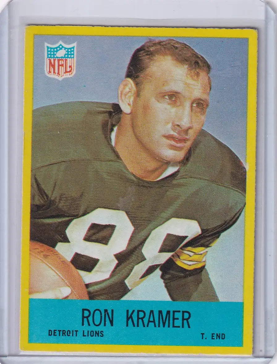 Philadelphia Football Ron Kramer football card featuring Detroit Lions player lineup