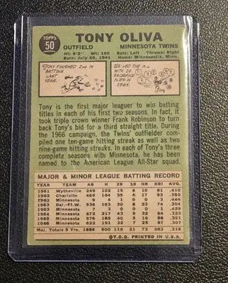 1967 Topps #50 Tony Oliva - Baseball Card Single