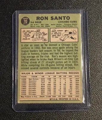 1967 Topps #70 Ron Santo - Baseball Card Single