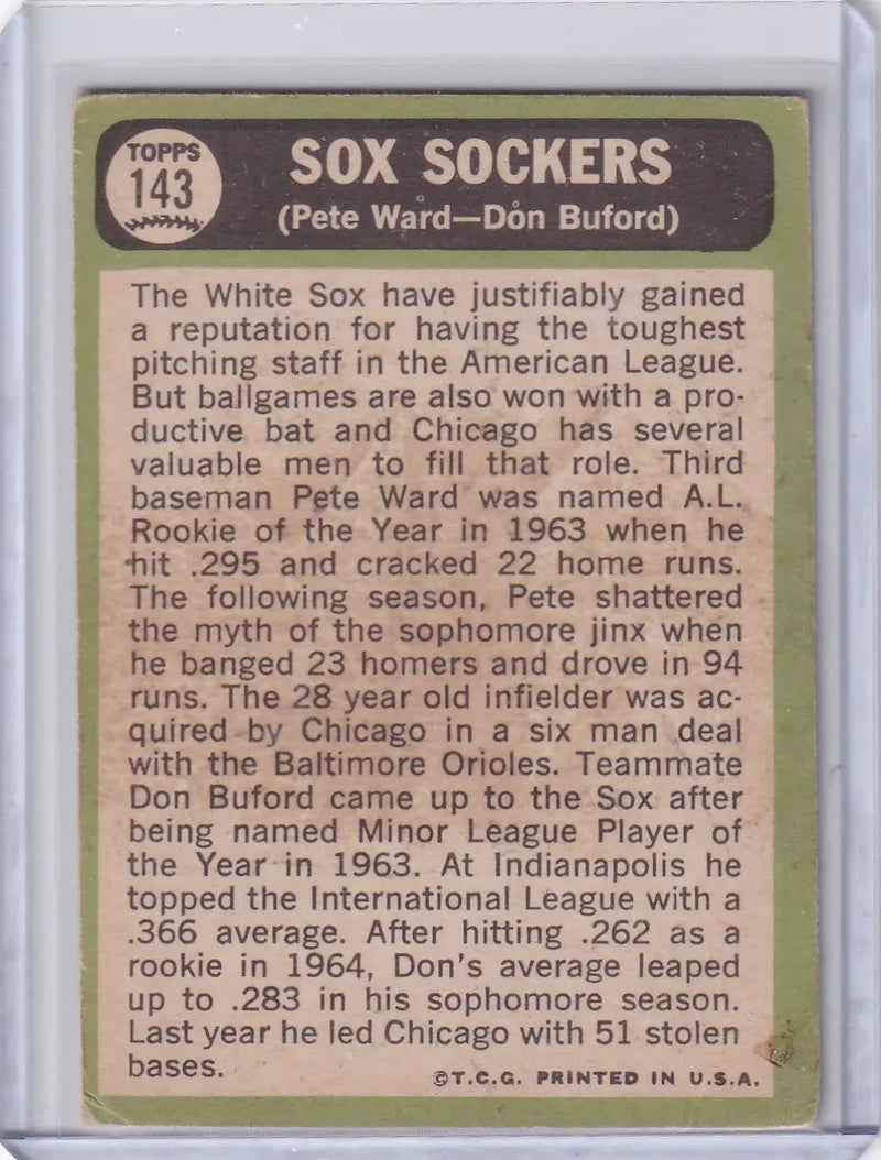 1967 Topps Baseball #143 Sox Sockers - Pete Ward / Don Buford