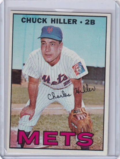 Vintage 1967 Topps Baseball card of Chuck Hiller, New York Mets second baseman
