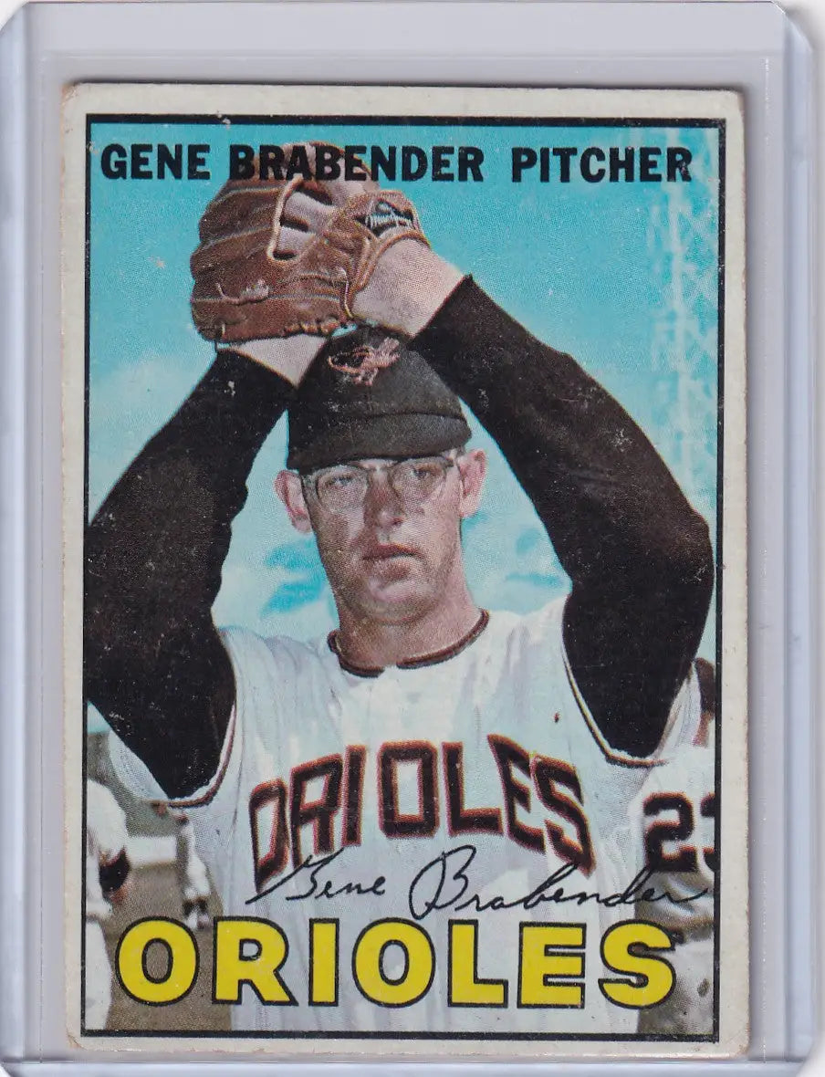 Vintage 1967 Topps Baseball Card of Gene Brabender, Pitcher for Baltimore Orioles
