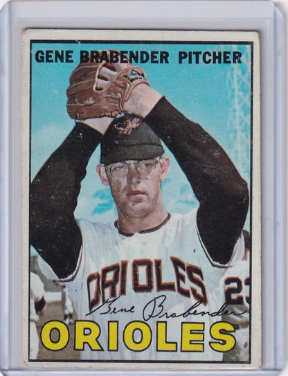 Vintage 1967 Topps Baseball Card of Gene Brabender, Pitcher for Baltimore Orioles