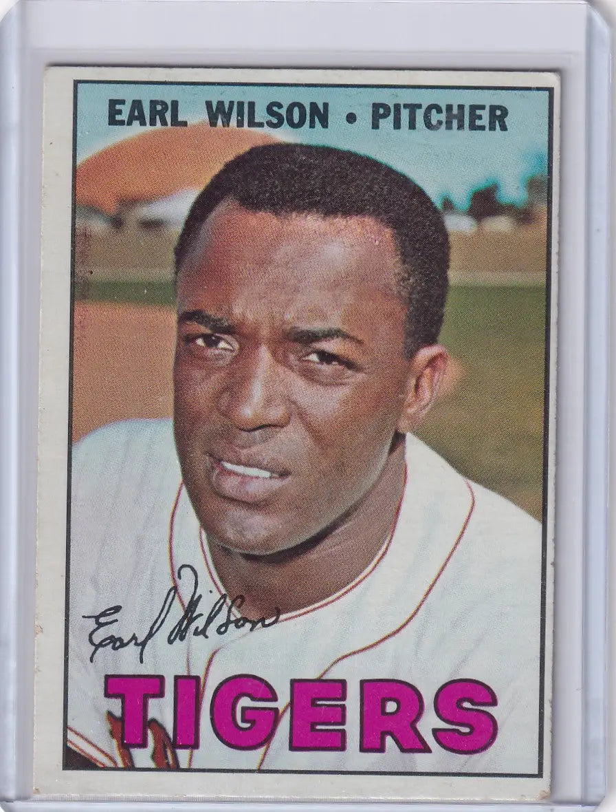 Vintage 1967 Topps Baseball card of Earl Wilson from the Detroit Tigers