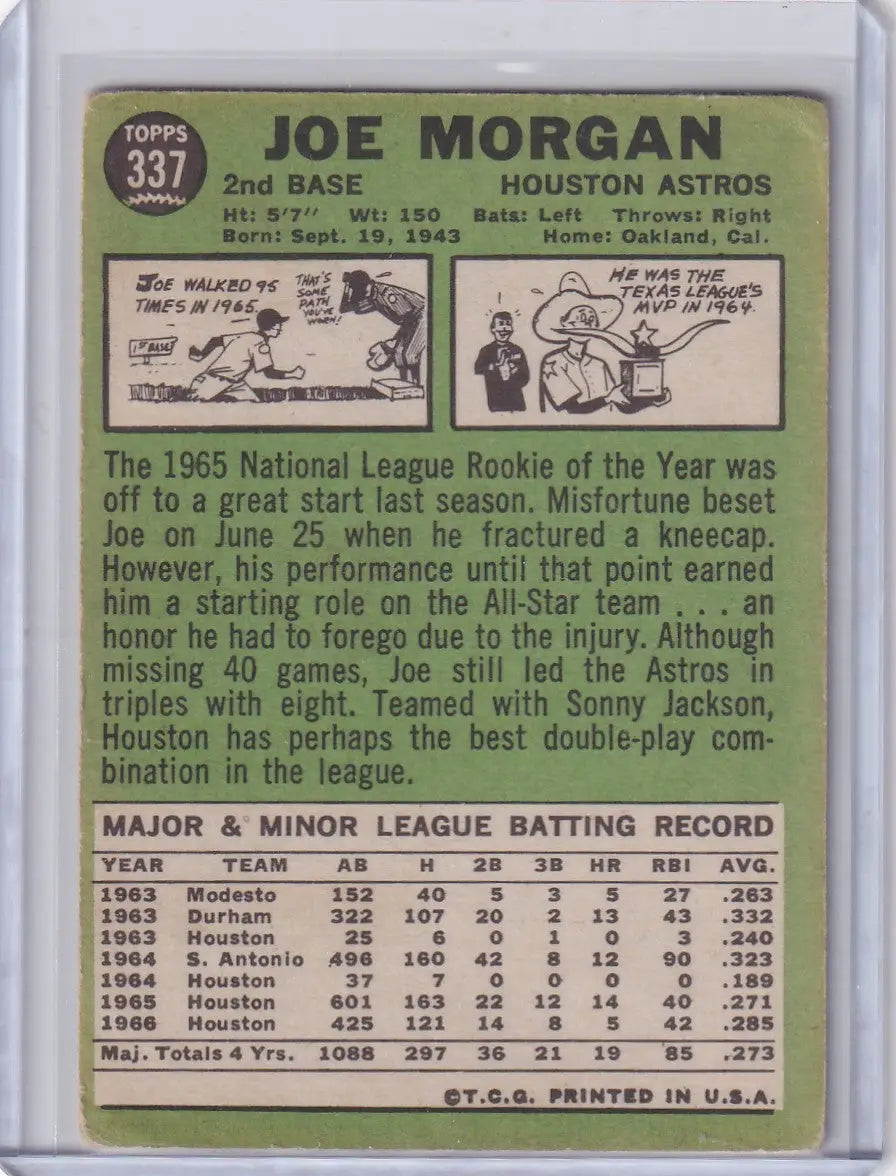1967 Topps Baseball #337 Joe Morgan - Houston Astros