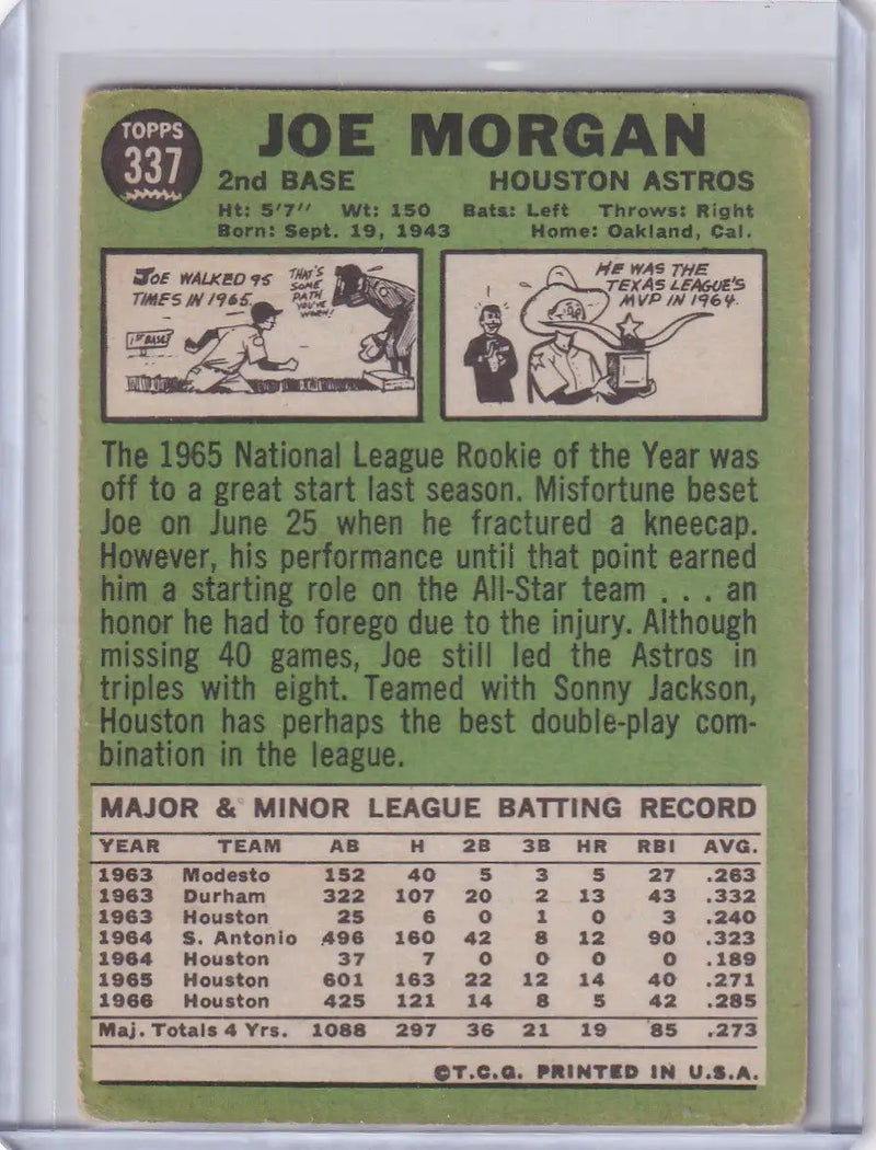 1967 Topps Baseball #337 Joe Morgan - Houston Astros