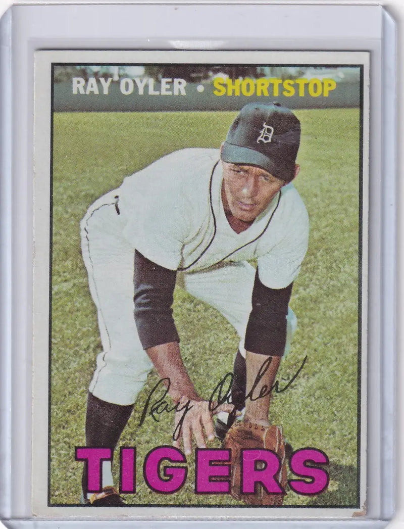 Vintage 1967 Topps Baseball card of Ray Oyler, shortstop for Detroit Tigers