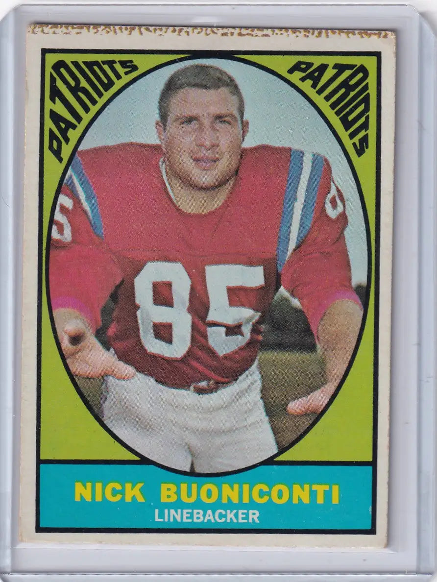 1967 Topps Football #13 Nick Buoniconti - Boston Patriots - Football Card Single