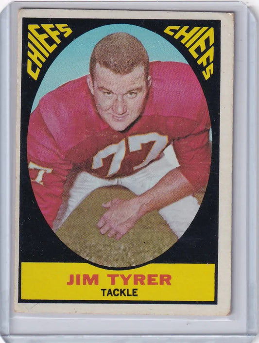 1967 Topps Football #68 Jim Tyrer - Kansas City Chiefs - Football Card Single
