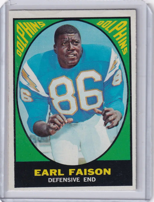 1967 Topps Football #75 Earl Faison - Miami Dolphins - Football Card Single