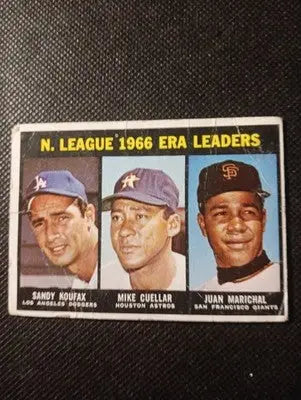 1967 Topps - NL ERA Leaders Sandy Koufax Juan Marichal M. Cuellar #234. PR-GD - Baseball Card Single