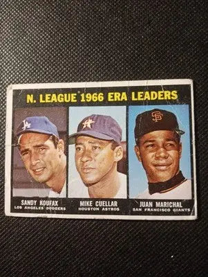 1967 Topps - NL ERA Leaders Sandy Koufax Juan Marichal M. Cuellar #234. PR-GD - Baseball Card Single