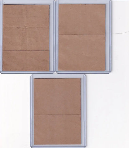 Three clear plastic card holders with blank brown paper for Pittsburgh Pirates stickers