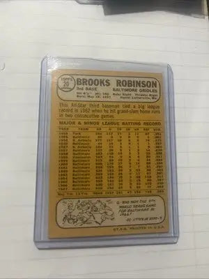 1968 TOPPS Brooks Robinson baseball card in good condition featuring Orioles player