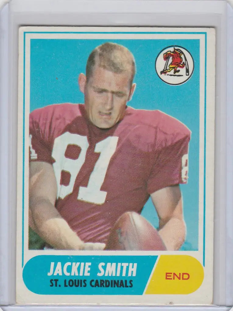 Vintage Jackie Smith 1968 Topps #86 trading card for St. Louis Cardinals EXMT
