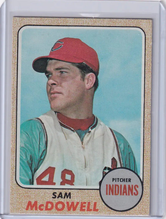Vintage Topps Baseball card of Sam McDowell, Cleveland Indians pitcher, number 49