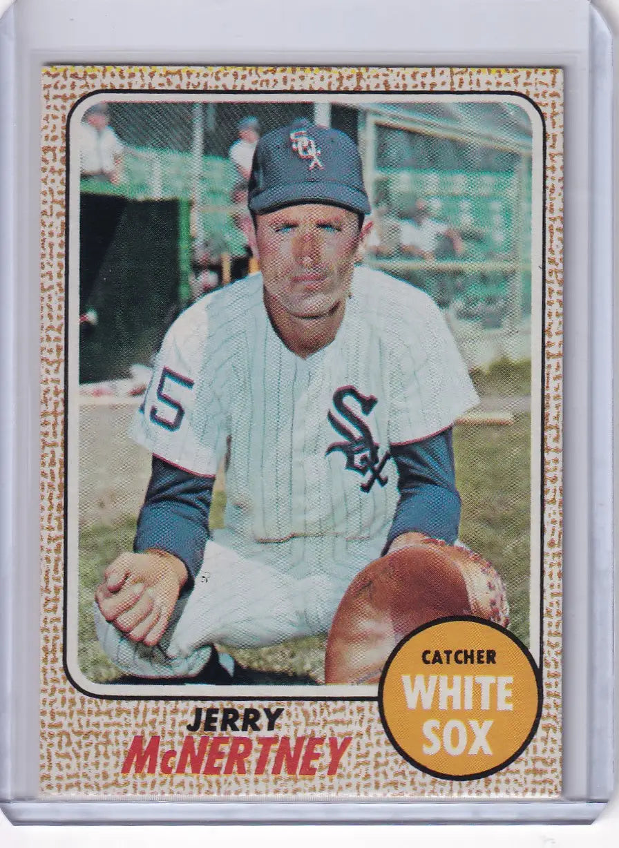 Vintage 1968 Topps Baseball card of Jerry McNertney from the Chicago White Sox
