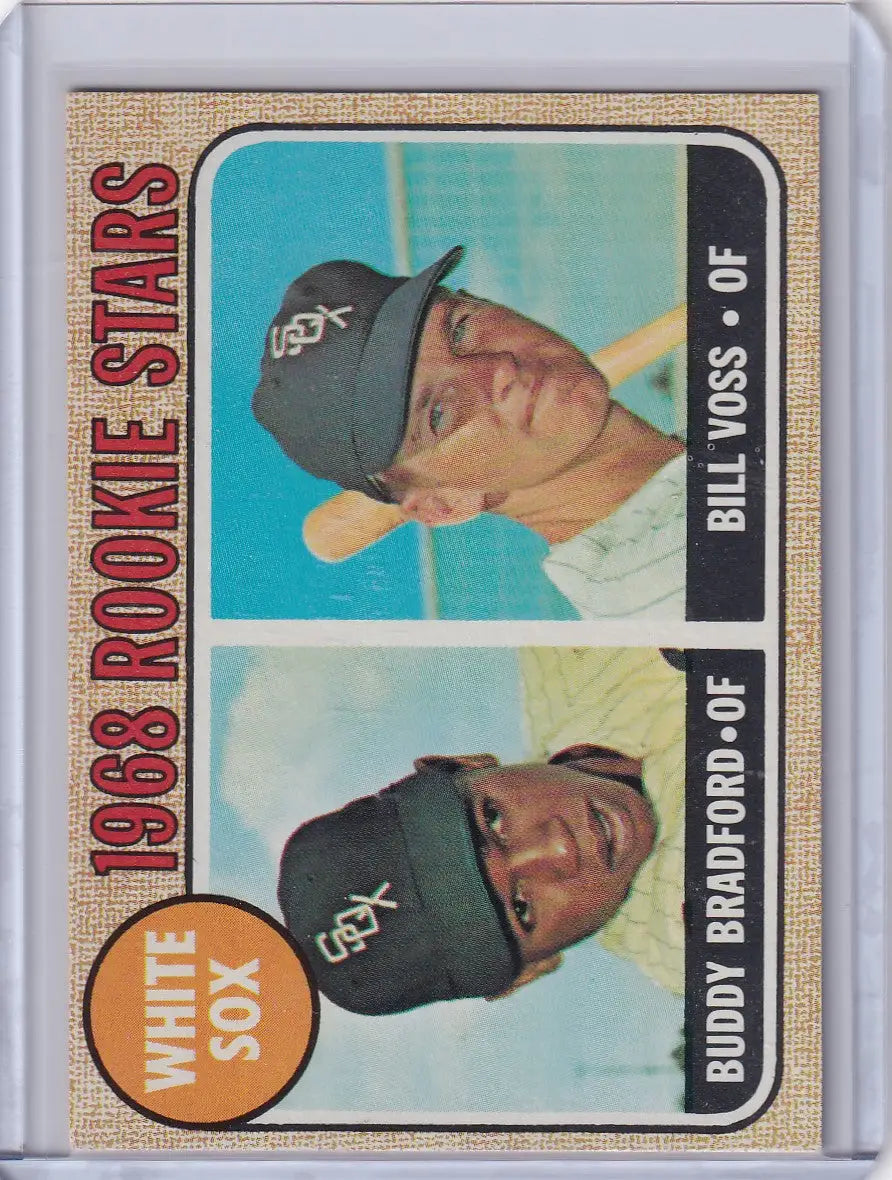 Baseball card of White Sox Rookies Buddy Bradford and Bill Voss from Topps Baseball