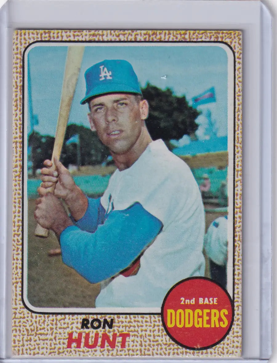 1968 Topps Baseball Ron Hunt Los Angeles Dodgers collectible card image