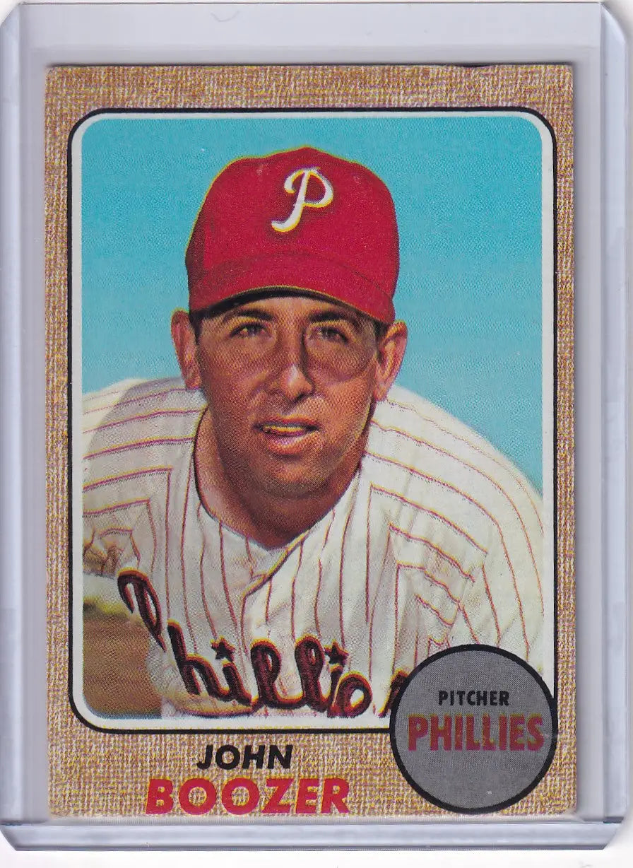 1968 Topps Baseball card #173 featuring John Boozer of the Philadelphia Phillies