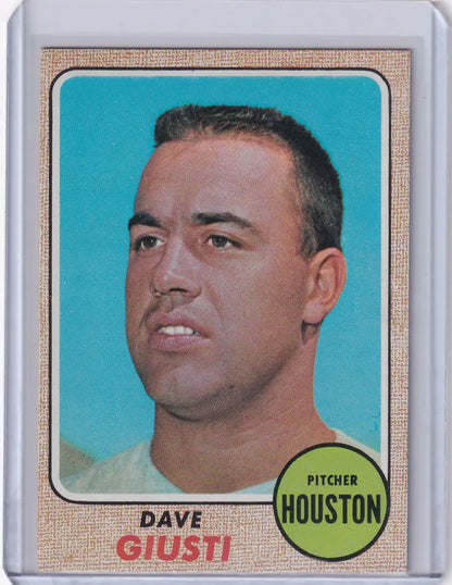 1968 Topps Baseball card of Dave Giusti, pitcher for the Houston Astros