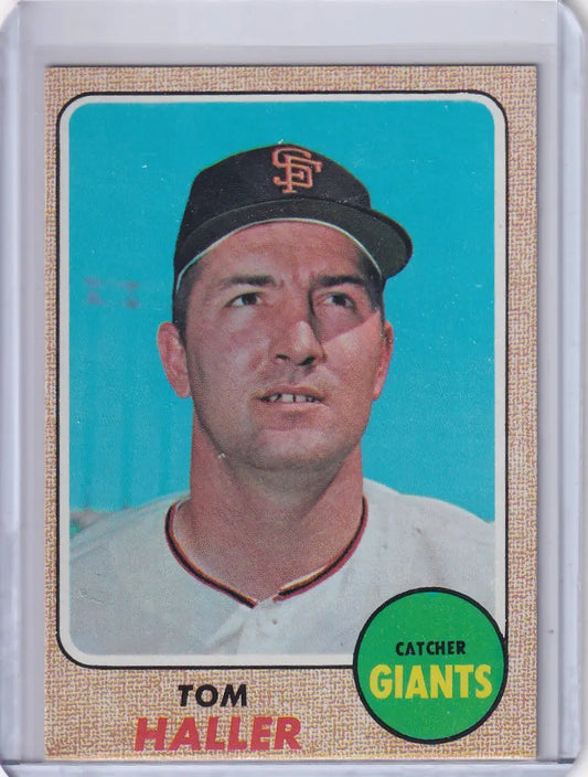 1968 Topps Baseball card of Tom Haller, player for the San Francisco Giants