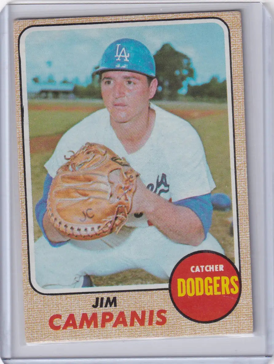 Baseball card of Jim Campanis, Los Angeles Dodgers, from 1968 Topps Baseball set