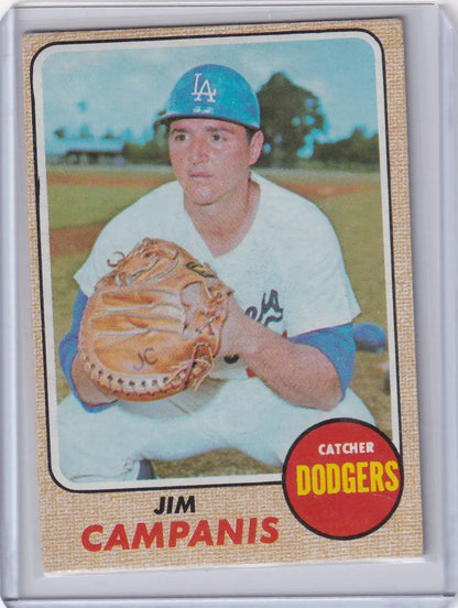 Baseball card of Jim Campanis, Los Angeles Dodgers, from 1968 Topps Baseball set