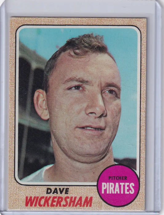 1968 Topps Baseball #288 Dave Wickersham - Pittsburgh Pirates - Baseball Card Single