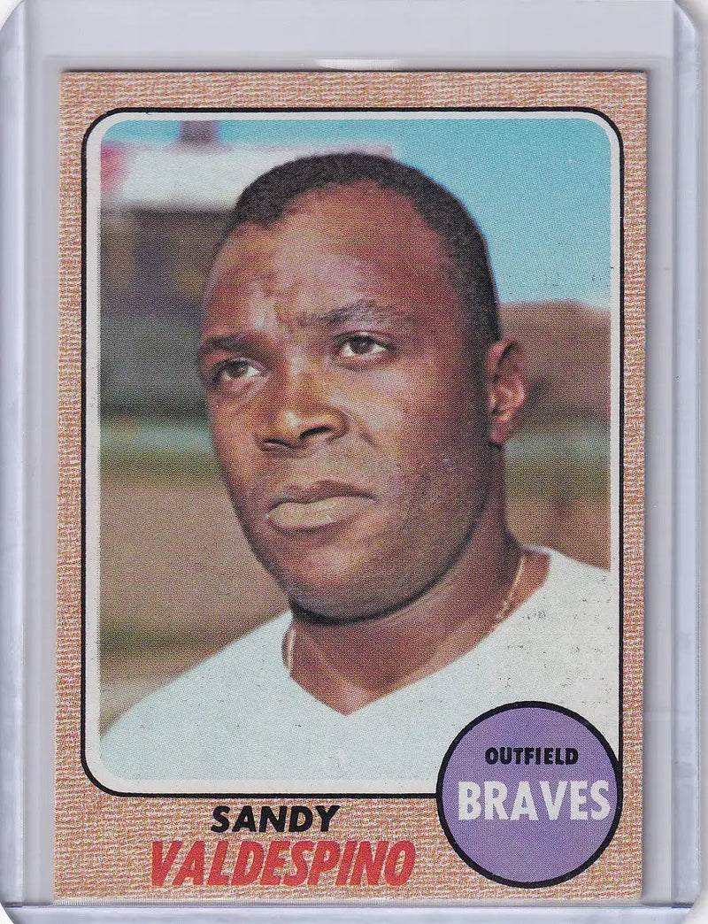 1968 Topps Baseball card of Sandy Valdespino from the Atlanta Braves team