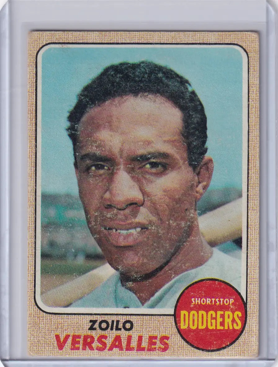 Baseball card of Zoilo Versalles from 1968 Topps Baseball for Los Angeles Dodgers