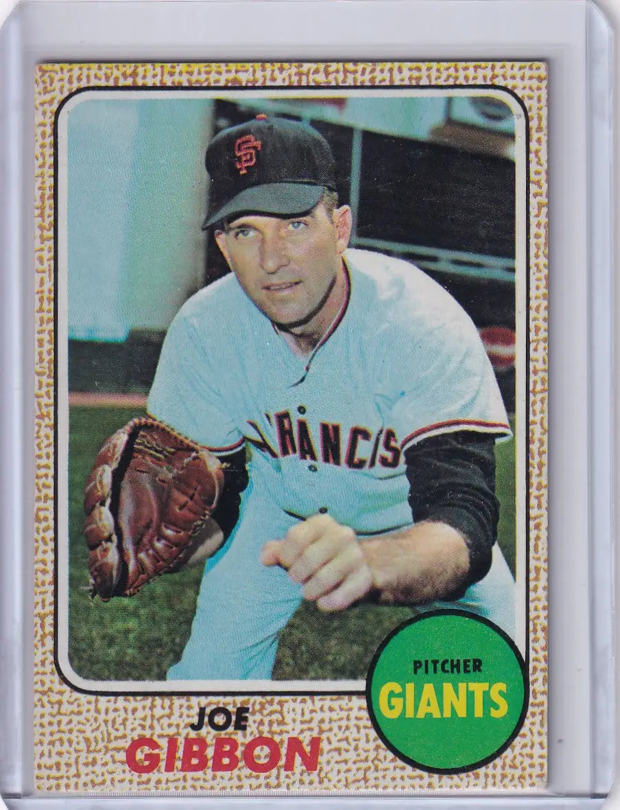 Vintage 1968 Topps Baseball Joe Gibbon San Francisco Giants trading card