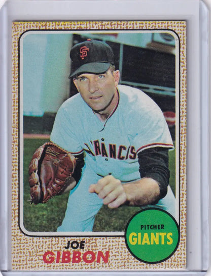 Vintage 1968 Topps Baseball Joe Gibbon San Francisco Giants trading card