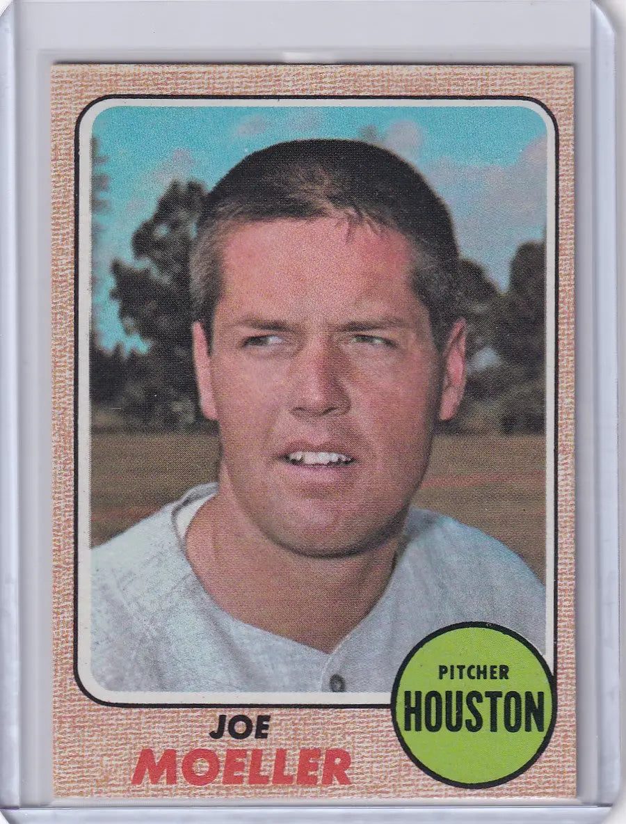 Baseball card of Joe Moeller for the Houston Astros from 1968 Topps Baseball series