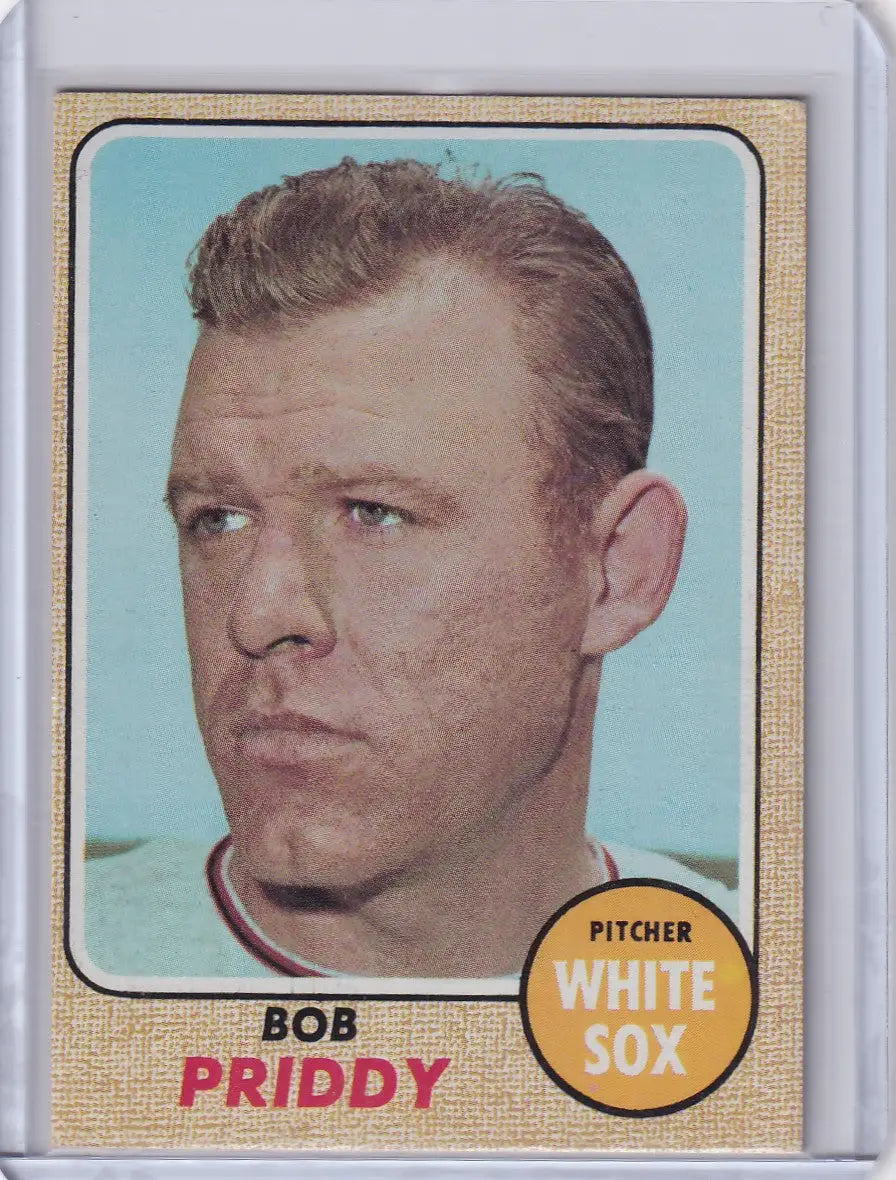 Vintage 1968 Topps Baseball card of Bob Priddy, Chicago White Sox pitcher