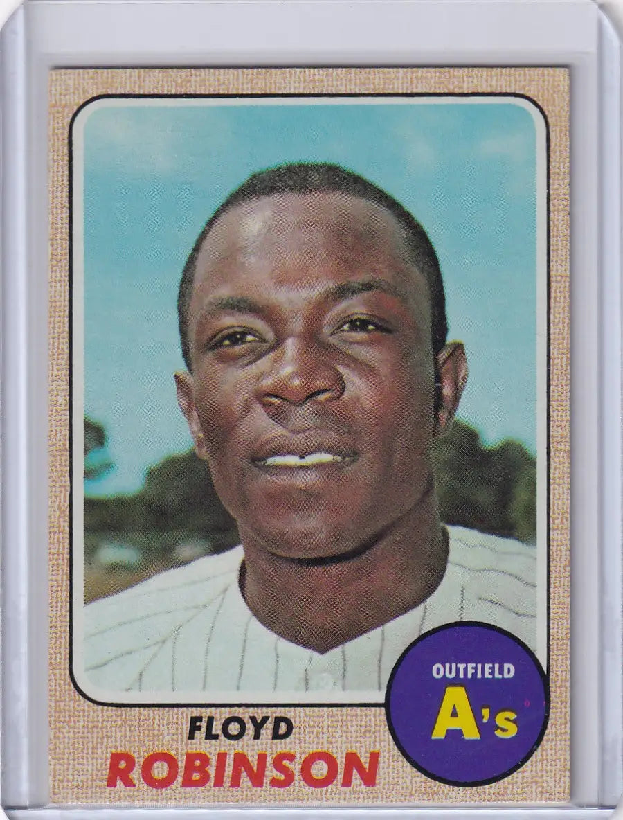 Topps Baseball card of Floyd Robinson from the Oakland Athletics, 1968 design