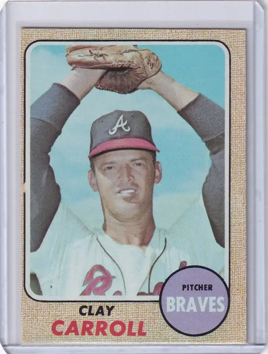 1968 Topps Baseball #412 Clay Carroll - Atlanta Braves - Baseball Card Single