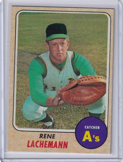 Baseball card of Rene Lachemann in Oakland Athletics uniform by Topps Baseball