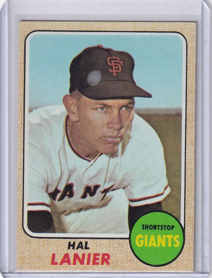 Baseball card of Hal Lanier, San Francisco Giants, from 1968 Topps Baseball collection