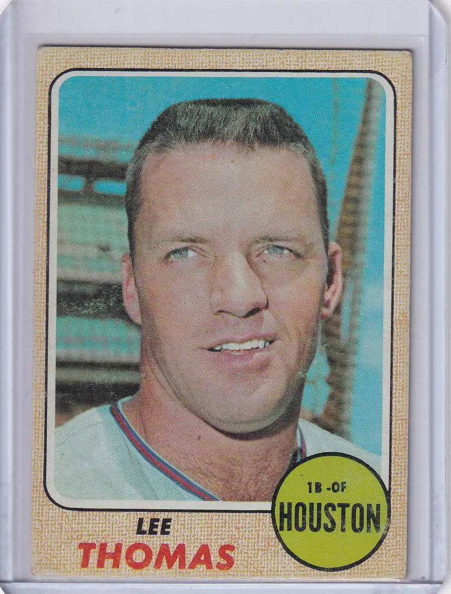 Baseball card of Lee Thomas from the 1968 Topps Baseball set for Houston Astros