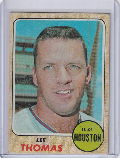 Baseball card of Lee Thomas from the 1968 Topps Baseball set for Houston Astros