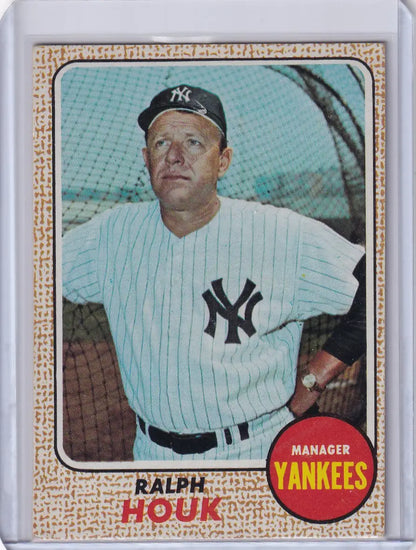 Vintage Topps Baseball card of Ralph Houk, New York Yankees manager in uniform