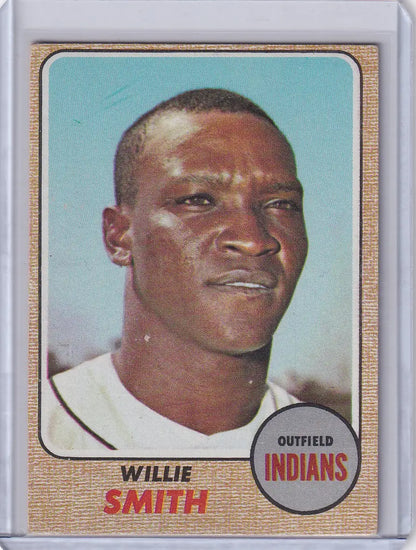 Topps Baseball card of Willie Smith from the Cleveland Indians, 1968 edition
